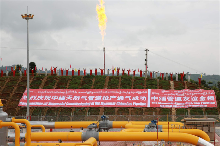 2013年7月28日中缅天然气管道投产成功。中油国际管道公司供图