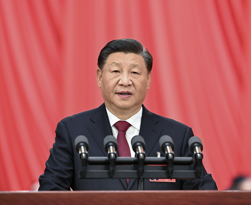 2022年10月16日，习近平在中国共产党第二十次全国代表大会上作报告。