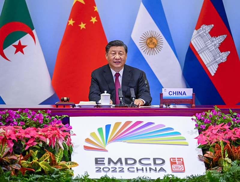2022年6月24日晚，国家主席习近平在北京以视频方式主持全球发展高层对话会并发表重要讲话。