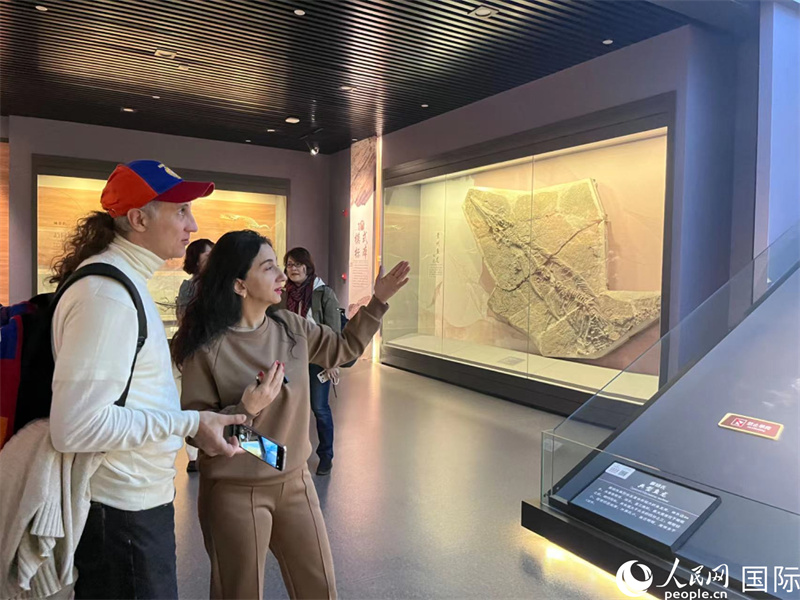 欧亚国家记者在参观贵州省地质博物馆 。 人民网 邓洁摄