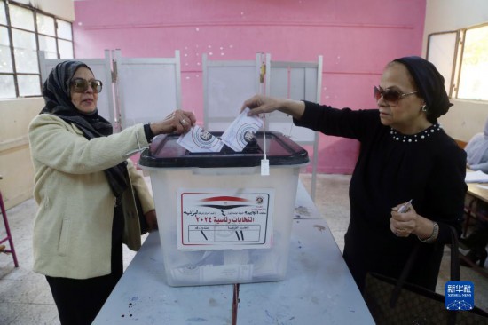 12月11日，选民在埃及开罗的一处投票站投票。新华社发（艾哈迈德·戈马摄）