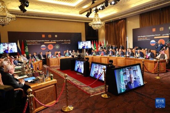 12月20日，第六届阿拉伯-俄罗斯合作论坛在摩洛哥南部城市马拉喀什举行。新华社记者霍晶摄