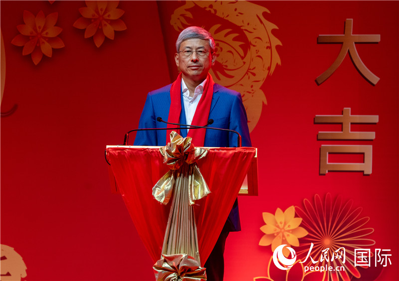 中国驻缅甸大使陈海在新春联欢会上致辞-人民网记者谢佳君摄