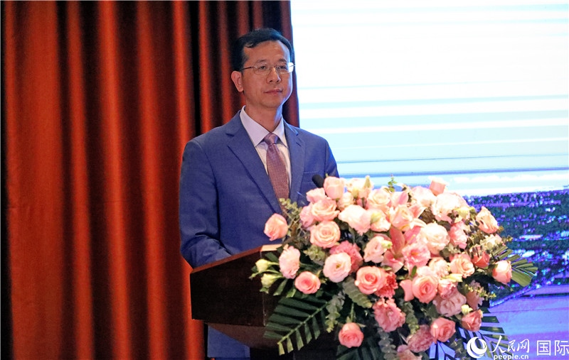 外交部外事管理司副司长姚绍俊在宣介会上致辞。人民网记者赵益普