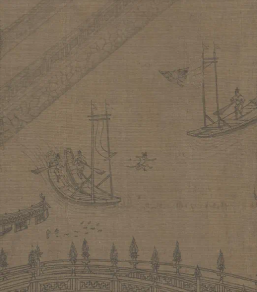 《龙舟夺标图》中的“水秋千”