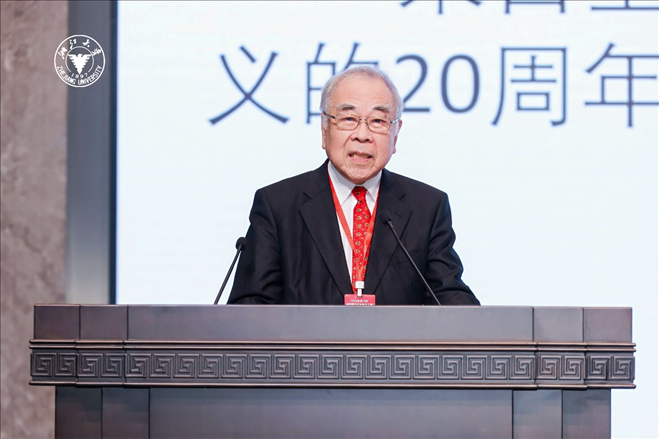 日本科学协会会长高桥正征致辞。浙江大学供图