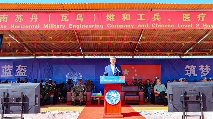 中国驻南苏丹大使马强发言。孙千摄